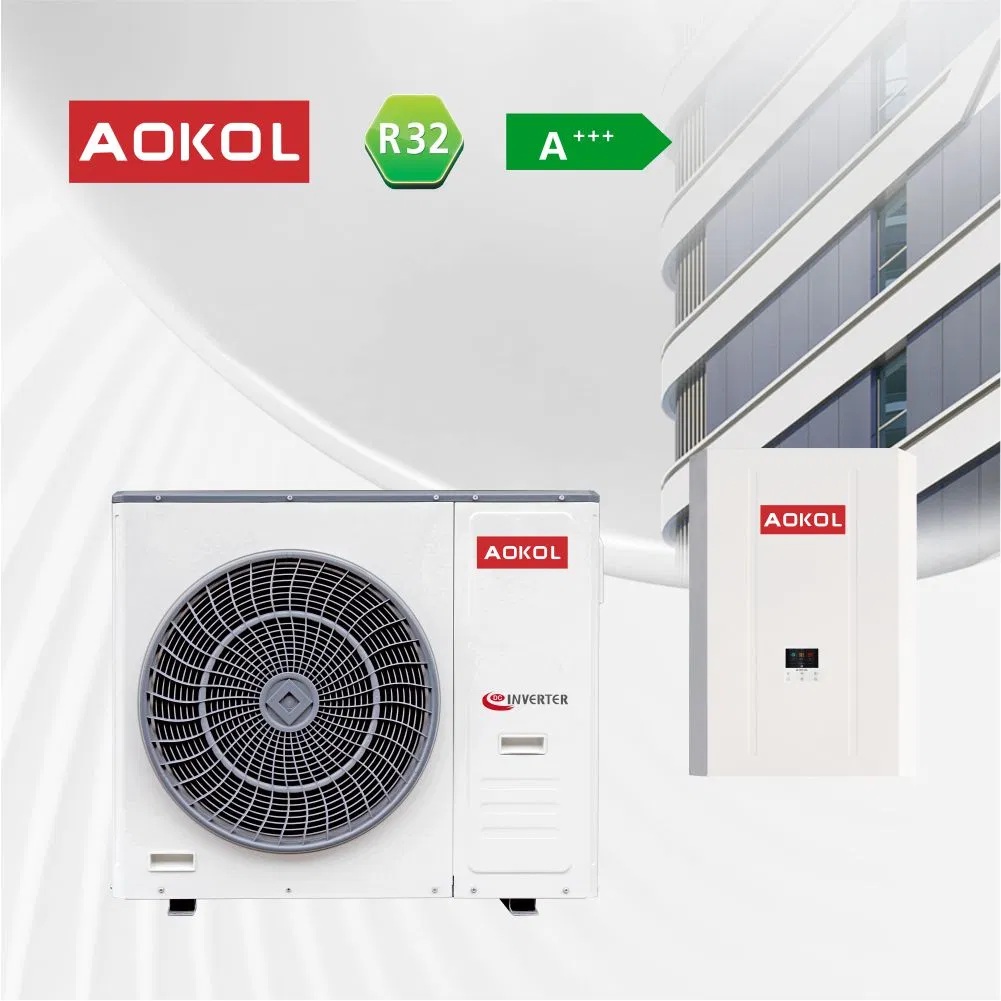 Aokol-35c Evi Low Temperature DC Inverter Air to Water Heat Pump, R32gas 8kw Split Heat Pump with WiFi Controller, Floor Heating Central Air Conditioner