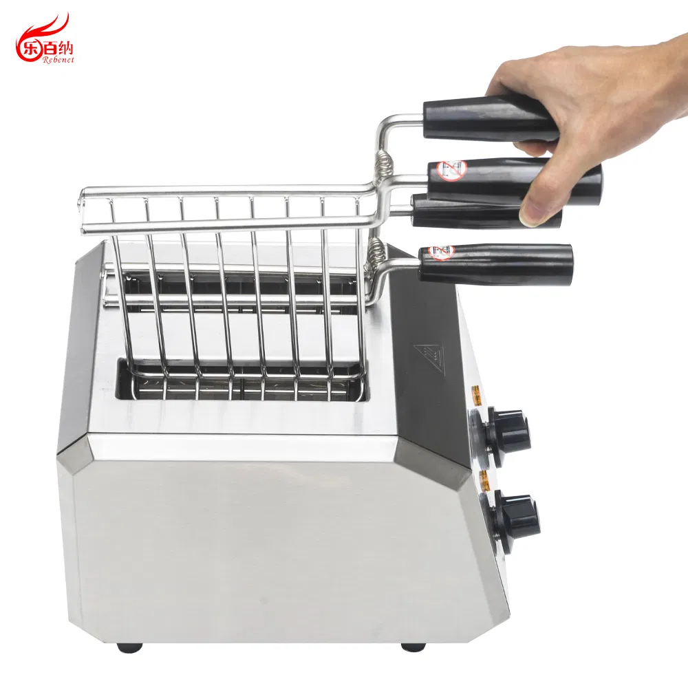 2 Tongs Stainless Steel Commercial Electric Breakfast Bread Sandwich Maker Toaster Machine with CE Approved Rebenet 2ATS-H