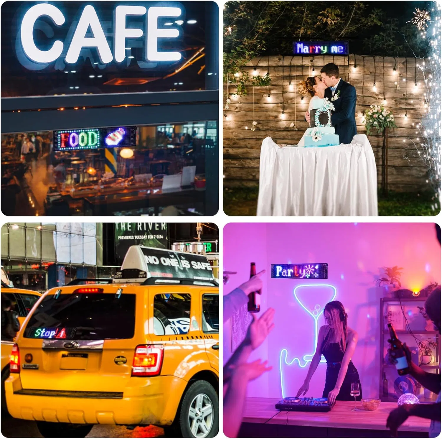 Scrolling LED Sign for Car RGB Programmable Devil Eyes for Truck Outdoor LED Display