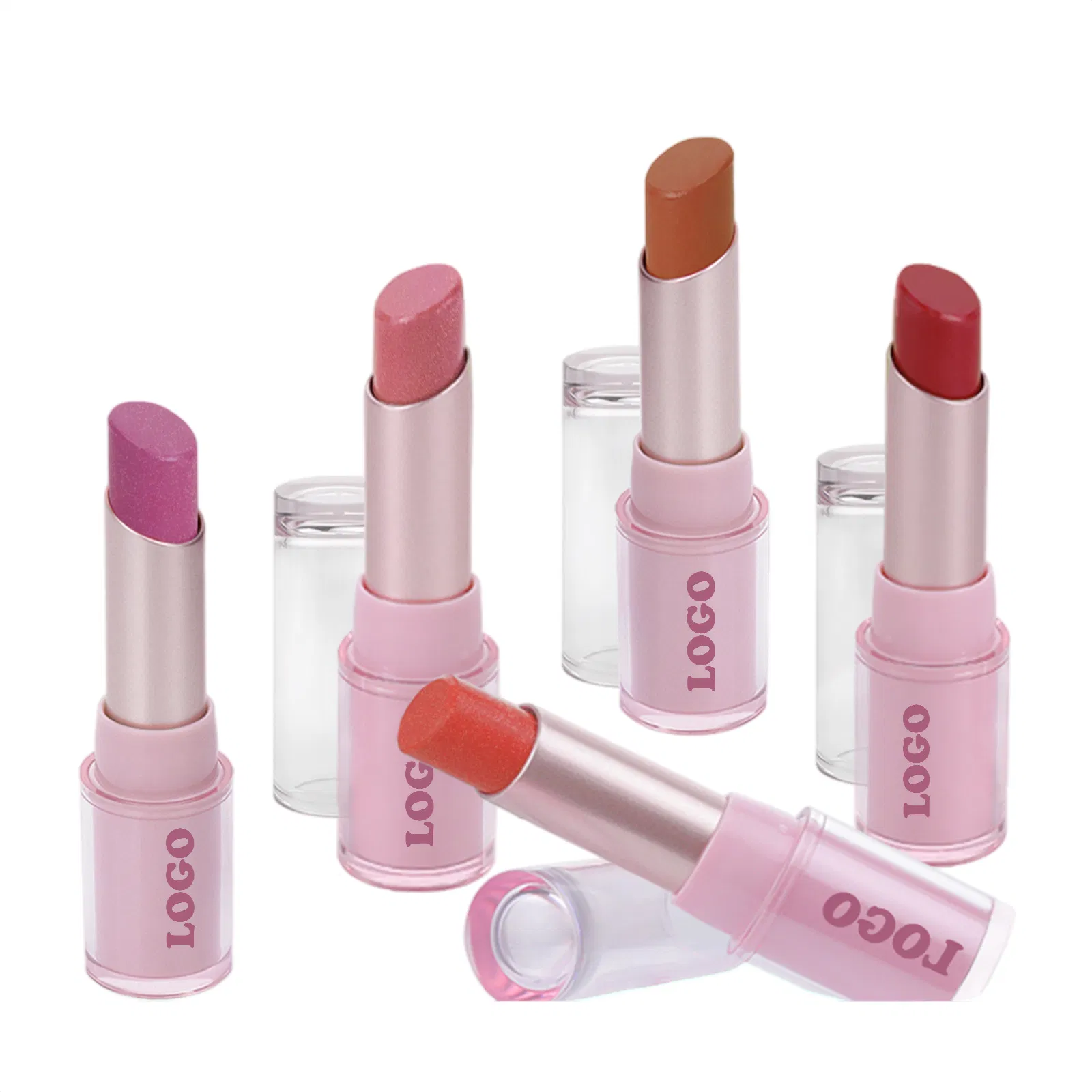 Private Label Cosmetics Vegan Waterproof Lip Stick Custom Logo Fashion Makeup Pink Glitter Lipstick