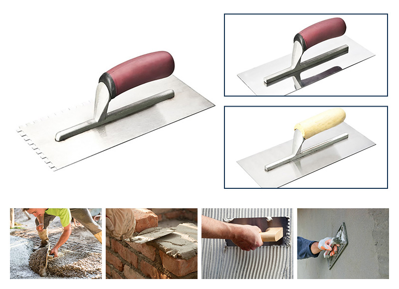 Rubber Handle Hand Concrete Stainless Steel Tile Brick Carbon Steel Trowels