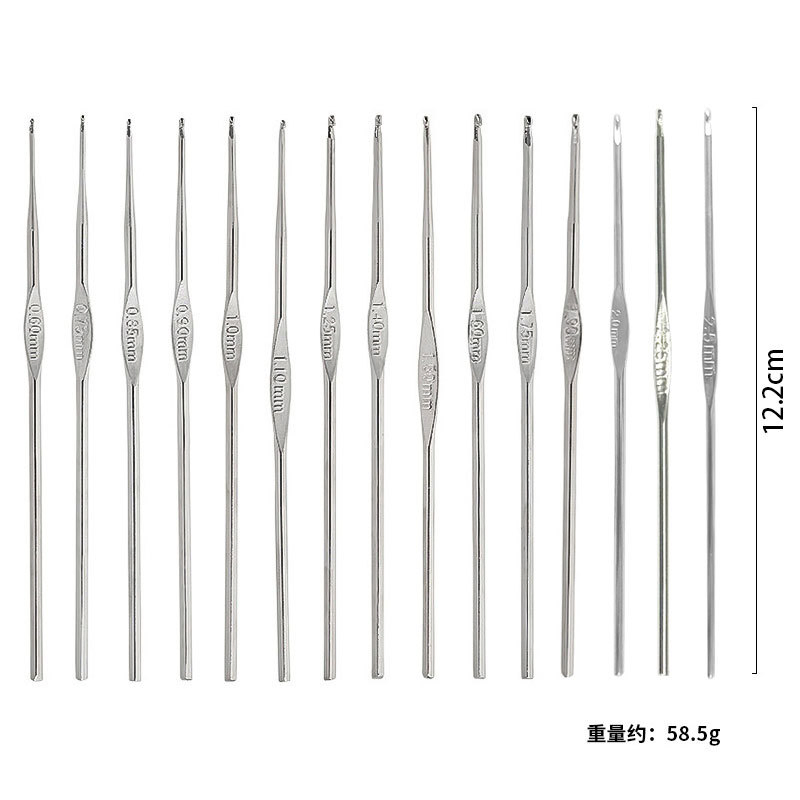 Wholesale Crochet Hooks Full Set Single Headed Lace Yarn Metal Crochet Iron Knitting Needles Tool