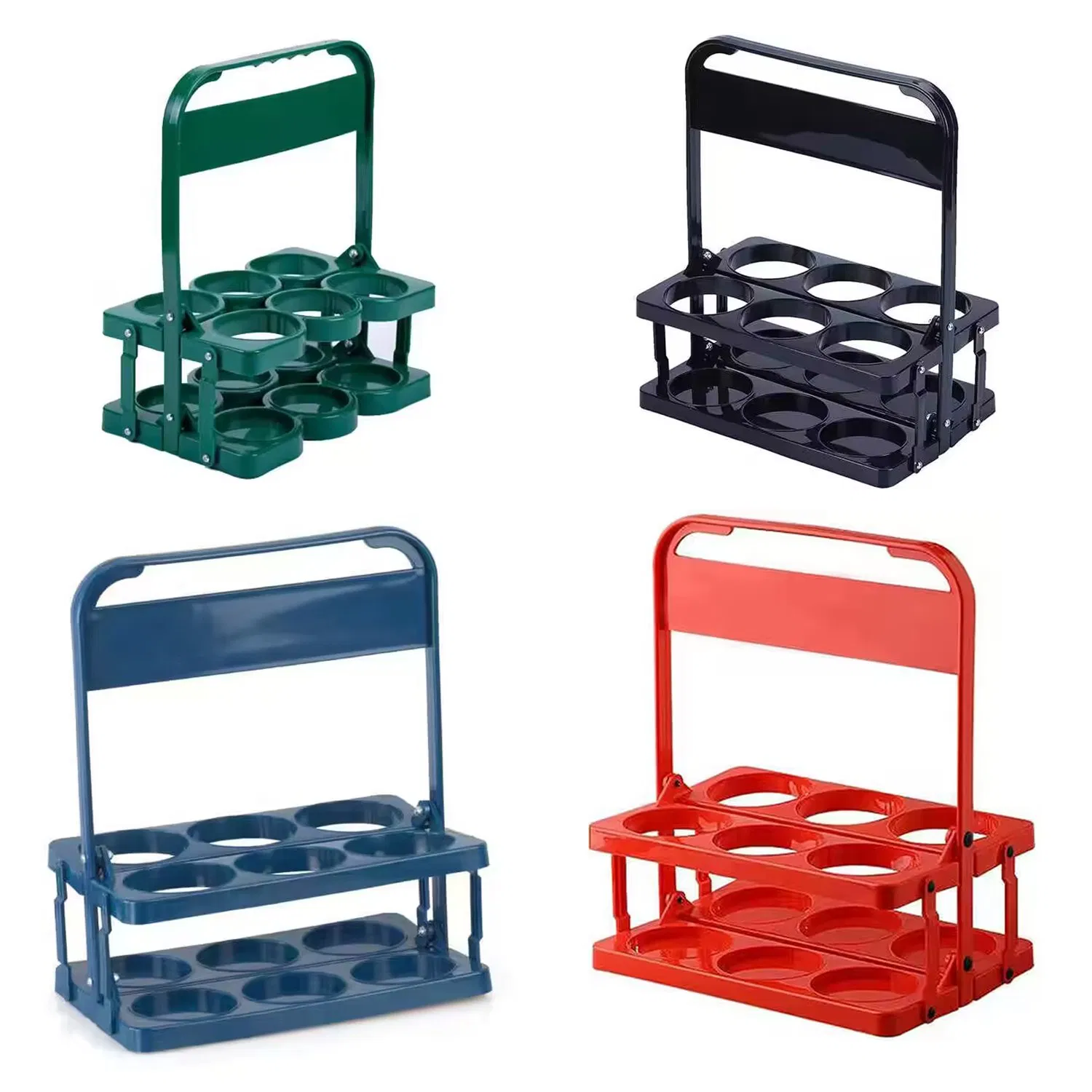 Promotion Foldable Green Red Blue Yellow Plastic 4 Pack 6 Pack Beer Bottle Holder Juice Wine Beverage Coors Carrier with Handle