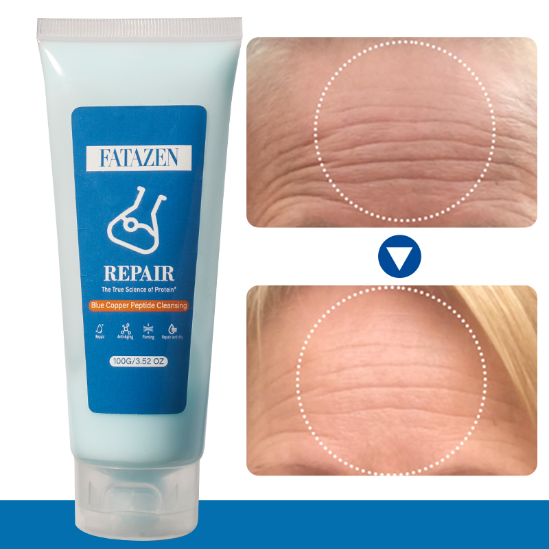 Moisturizing Blue Copper Peptide Deep Cleaning Smoothing Foaming Repairing Facial Cleanser Cream