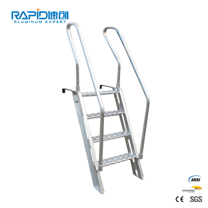 Foldable Steel Step Stairs Ladder Scaffolding Parts with Handrail for Ringlock Scaffolding