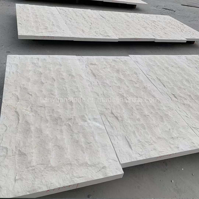 Elegant White Limestone Wall Cladding Tiles for Villa Outdoor Facade Decoration