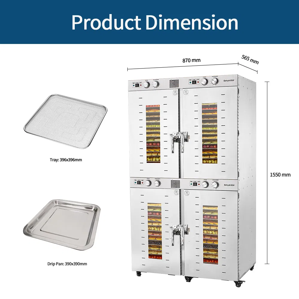 Low MOQ 88trays Stainless Steel Fruit Vegetable Dryer Commercial Food Dehydrator