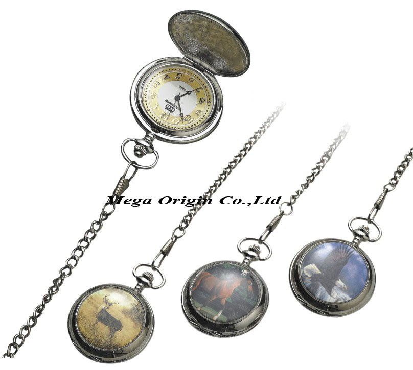 Photograph on Cover Antique Personalized Pocket Watch with Chain (M003)