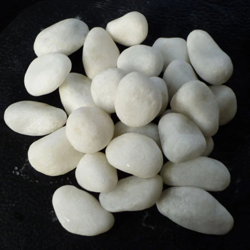Natural Polished/Tumbled Pure Snow White Pebbles