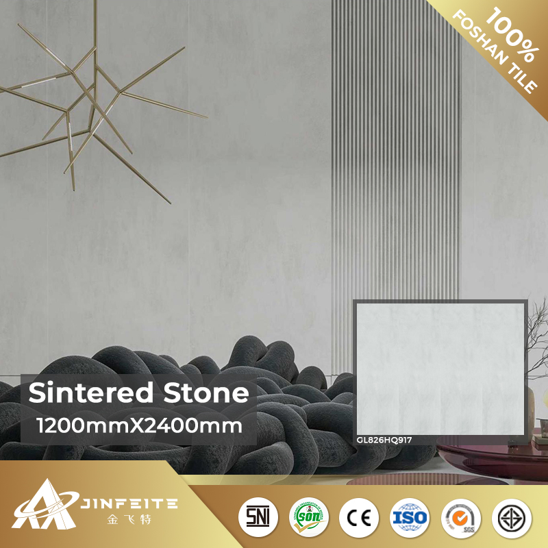 New Design Light Colour Sintered Stone Panel for Kitchen Wall Glossy Surface Easy Clean Best Price