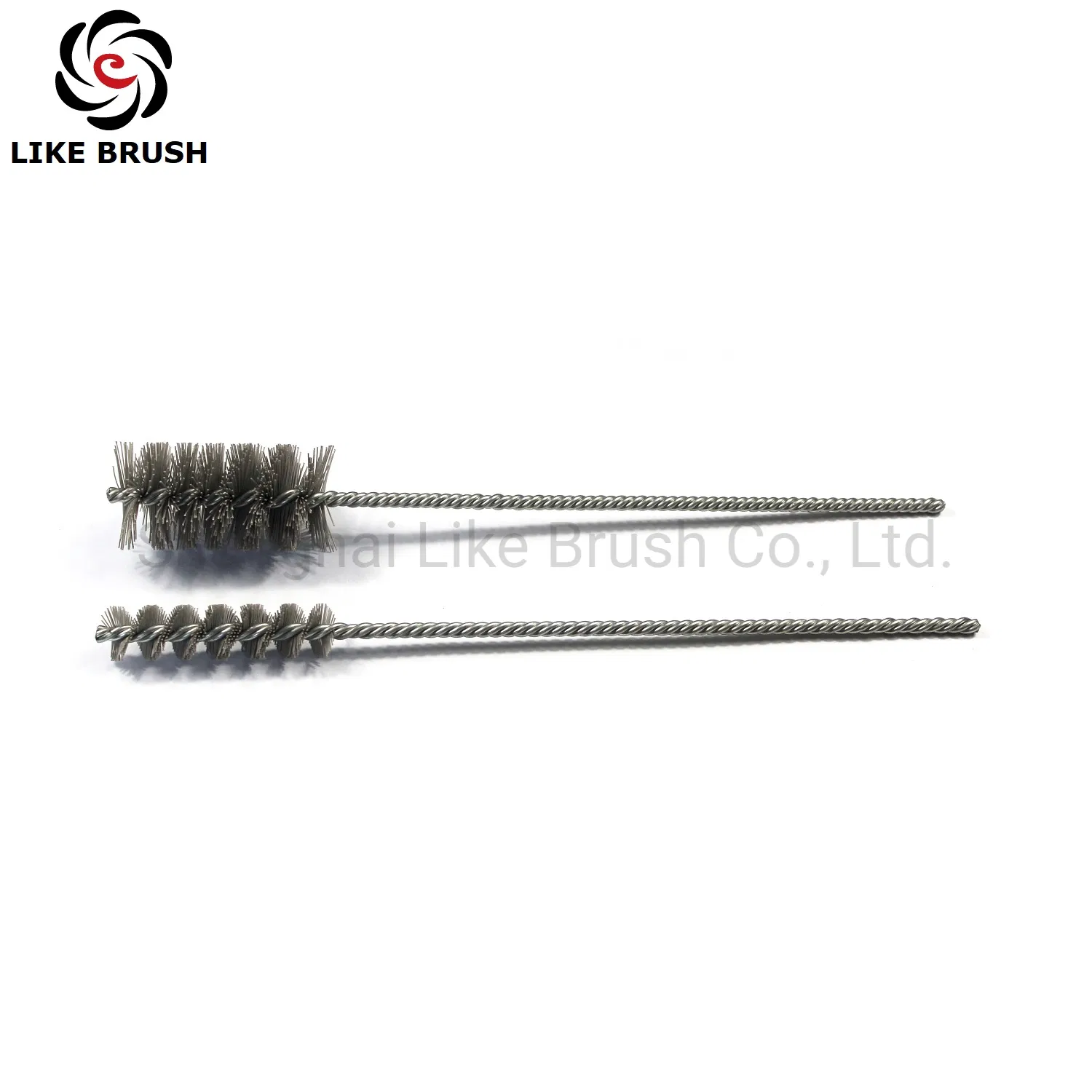 High Density Abrasive Wire Tube Brushes Double Stem Double Spiral