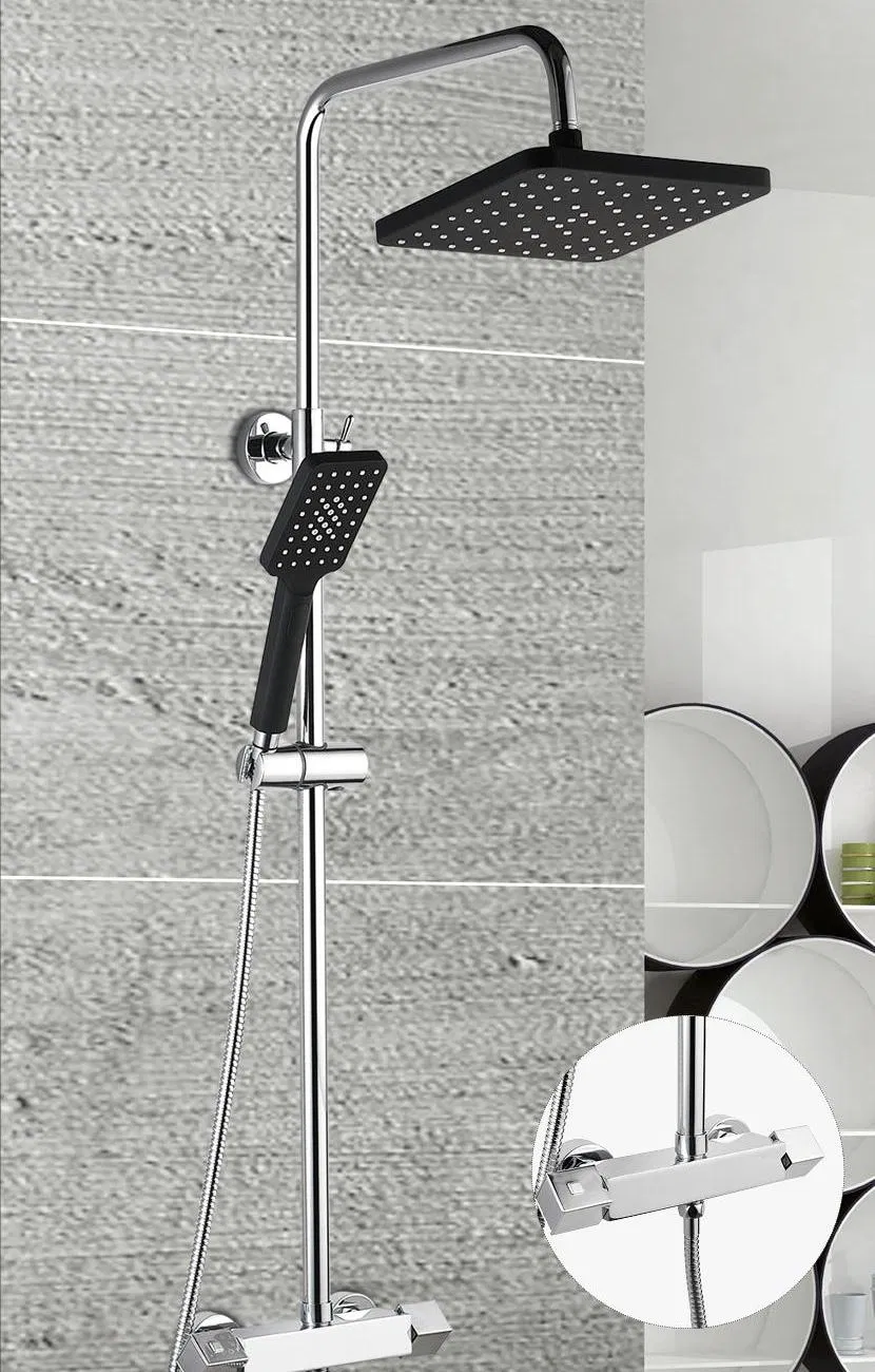 Tower Bathroom Wall Mounted Stainless Steel Body Massage Jets Handheld Shower Spray Top Head Single Lever Mixer Water System Shower Column Accessories Shower