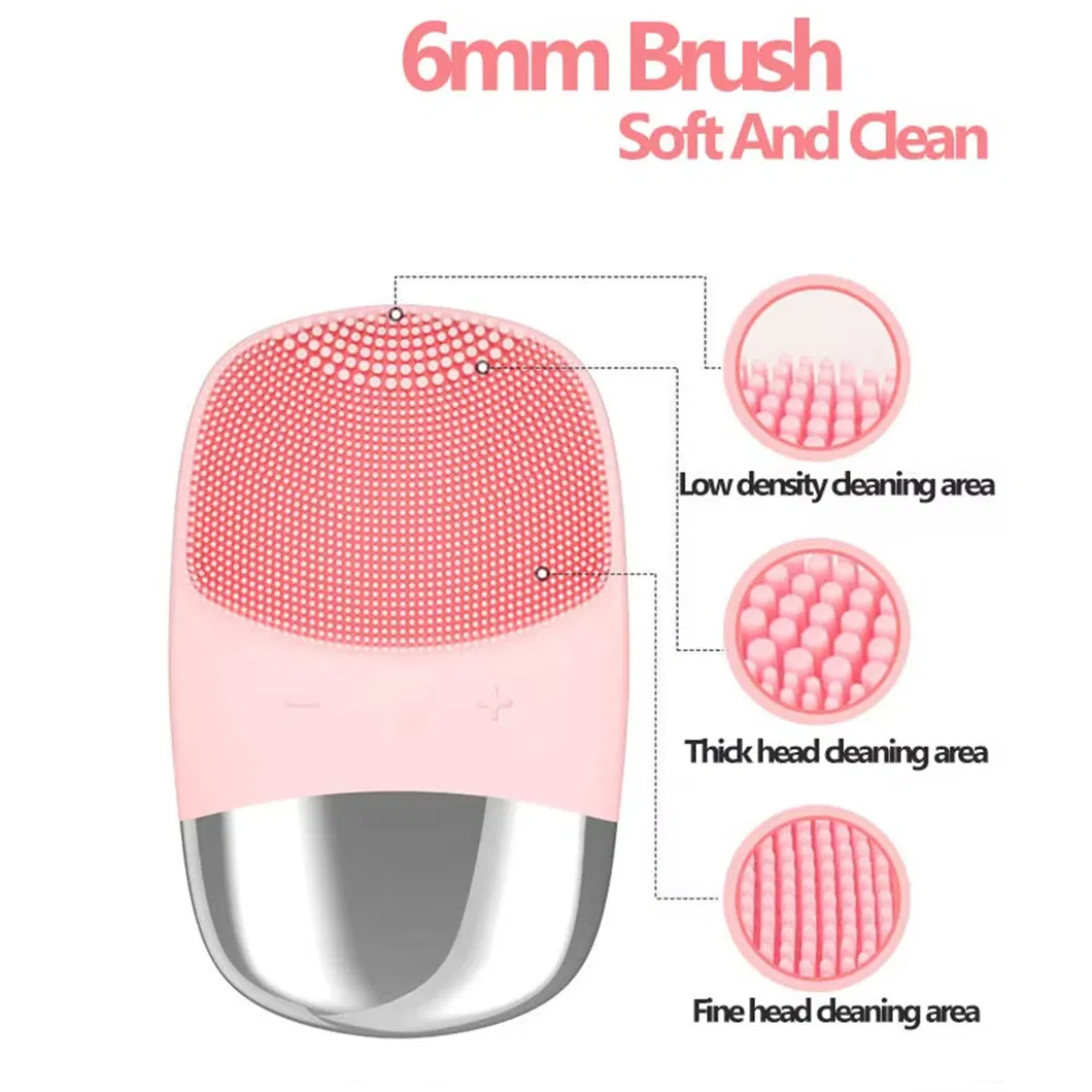 Manual Electric Facial Cleansing Brush Silicone Sonic Face Cleaner Deep Pore Cleaning Skin Massager Face Cleansing Brush Device Gifts for Women's Day