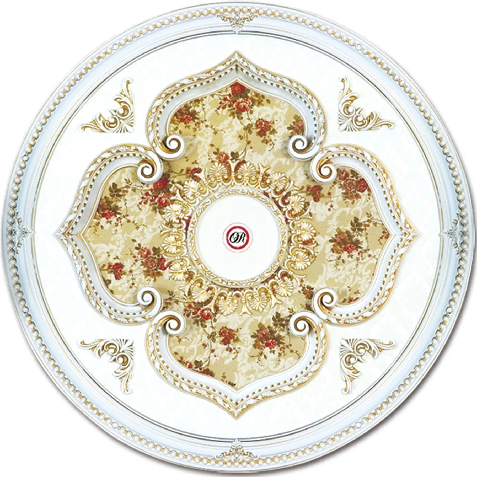 Banruo Artistic White and Floral PS Polystyrene Ceiling Medallions