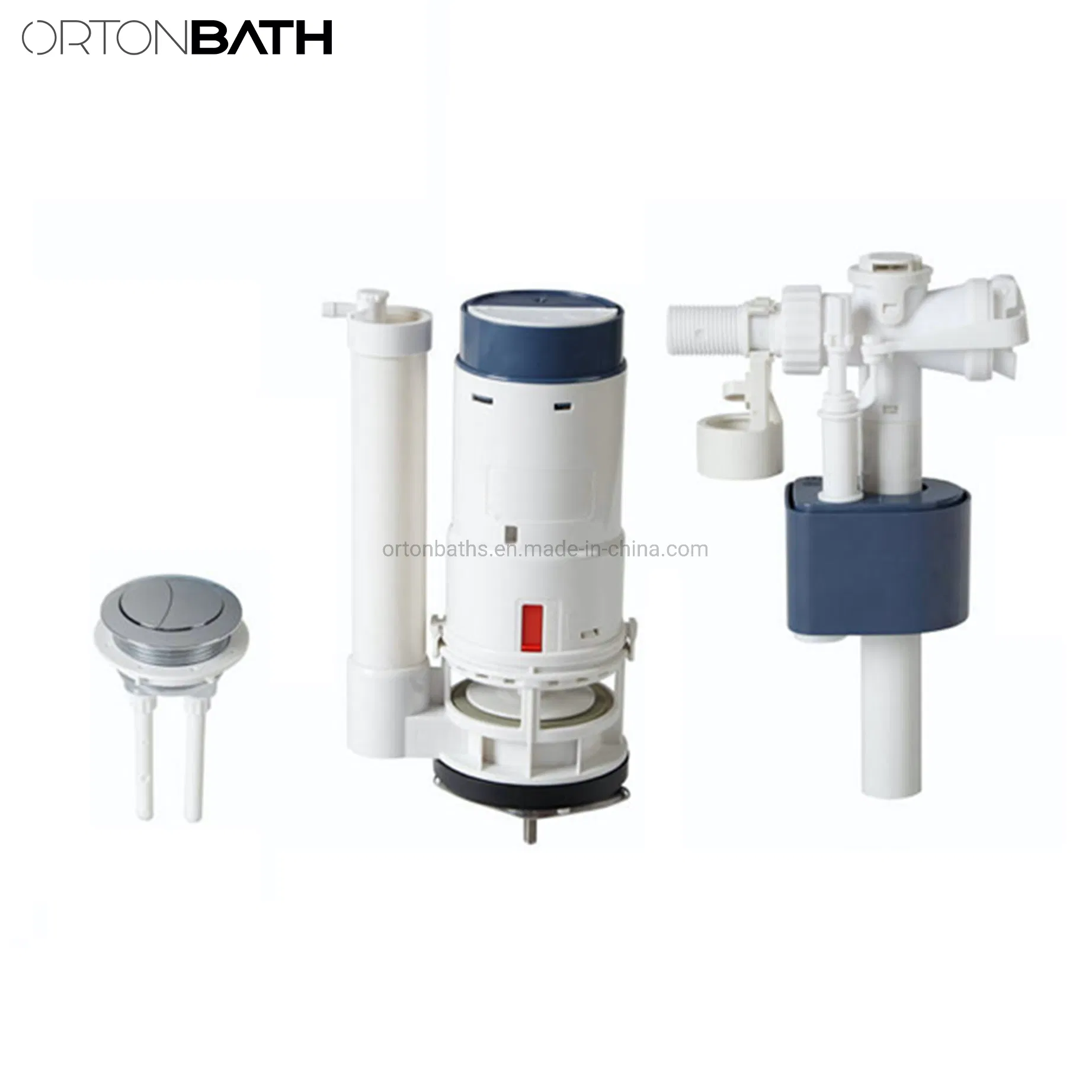 Ortonbath Universal Water-Saving Toilet Repair Kit with Dual Flush Valve, Lever Handle, White Water-Saving Dual Flush