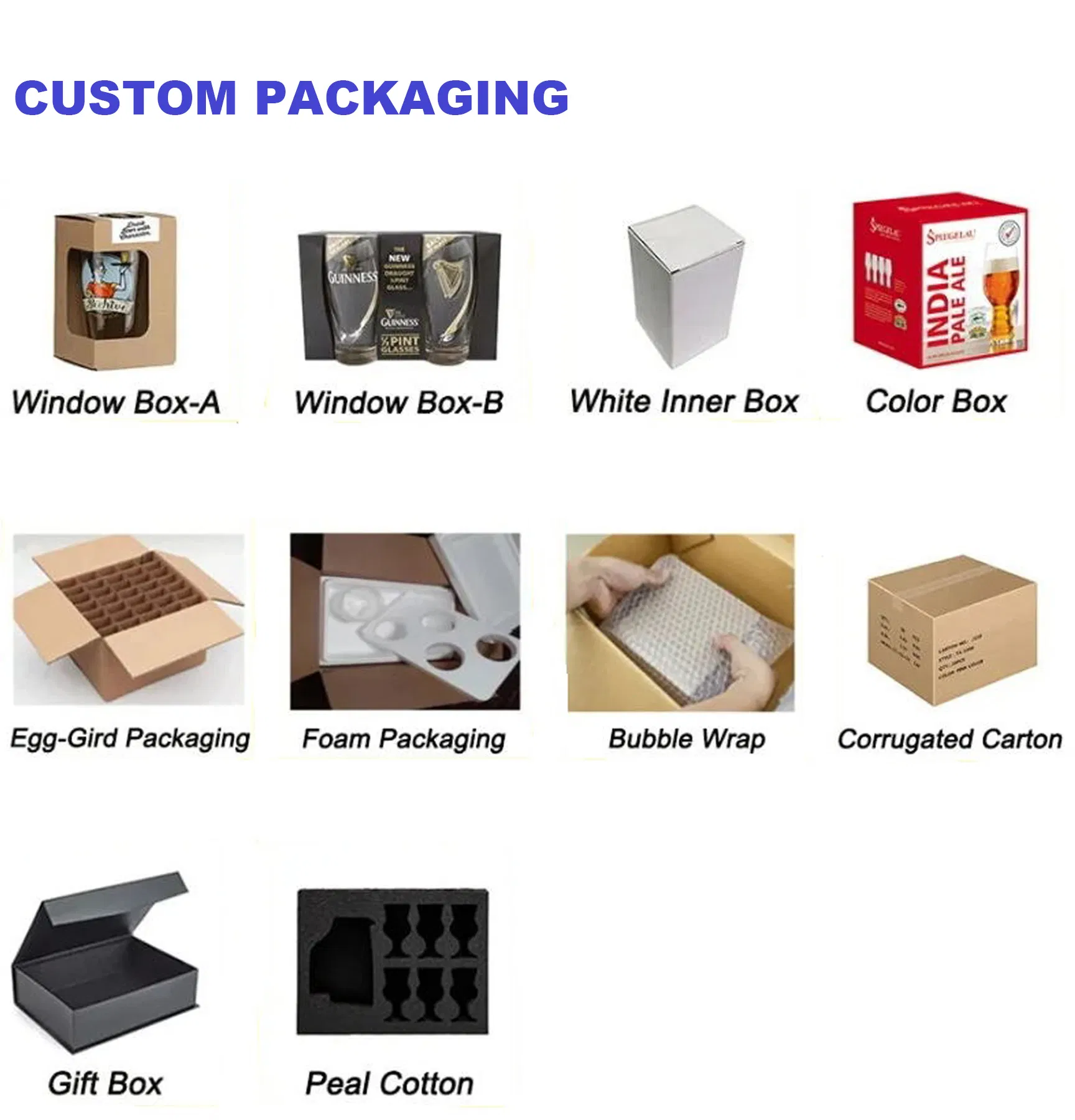 16oz Glass Drinking Cups, Stemmed for Red or White Wine