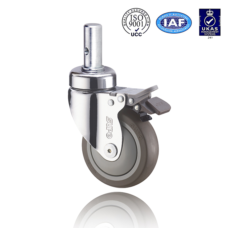 Threaded Stem Swivel TPR Medical Beds & Chairs Multi Directional Omni Wheel Caster