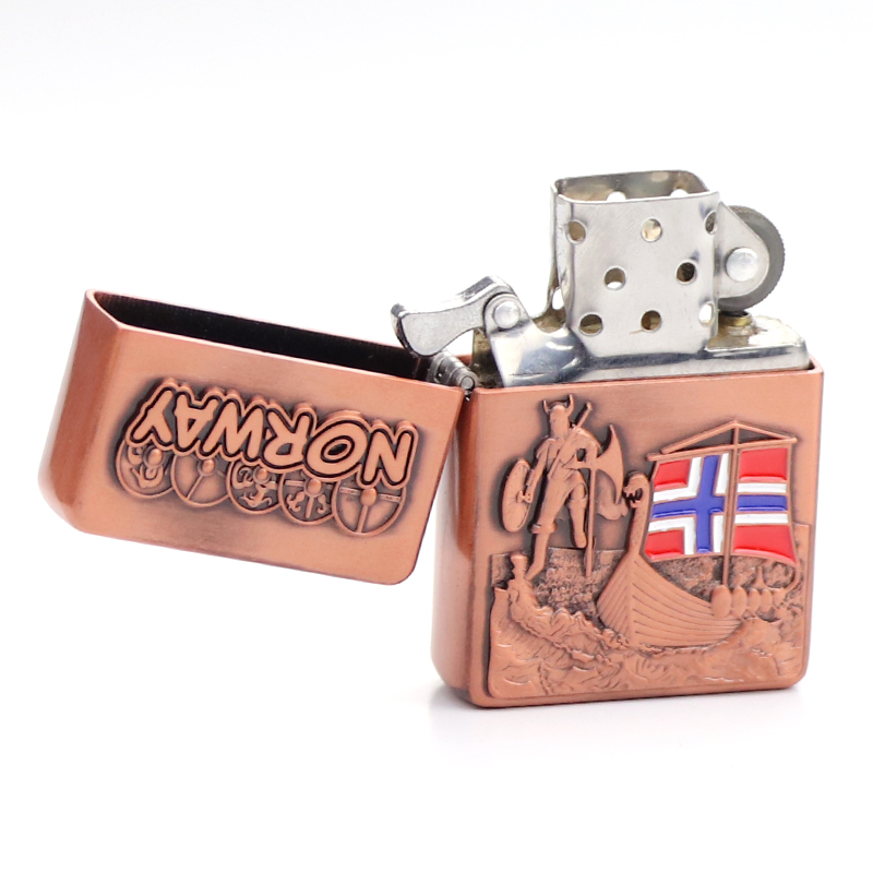 Custom Logo Russia Souvenirs Windproof Cigarette Lighter Metal Smoking Kerosene Lighters