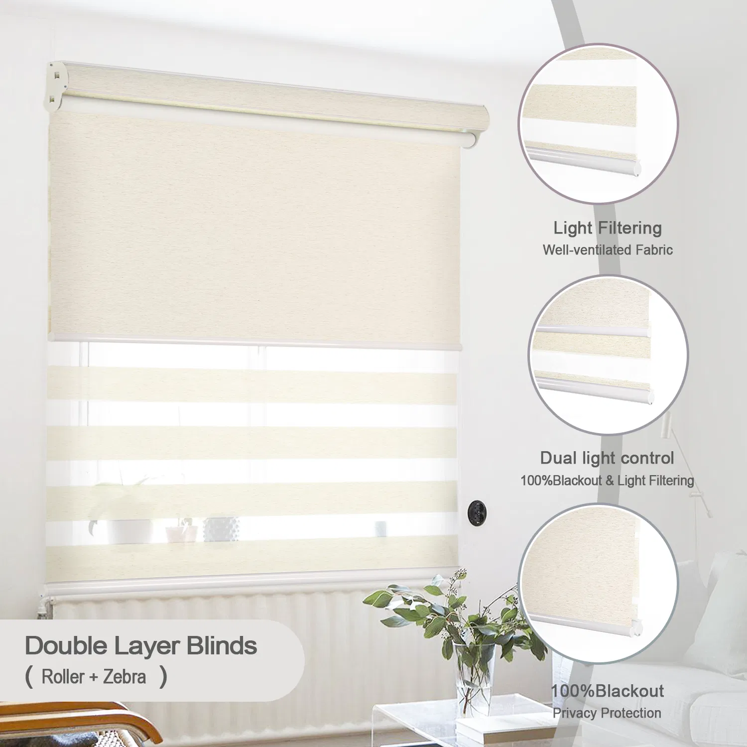 Factory Direct Sales Square Cassette Roller Blinds for Indoor Areas