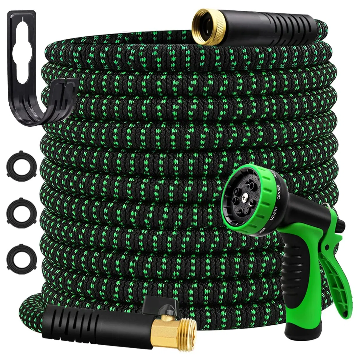 2 in 1 Set 50 FT Nozzle Expandable Lightweight Durable Garden Hoses