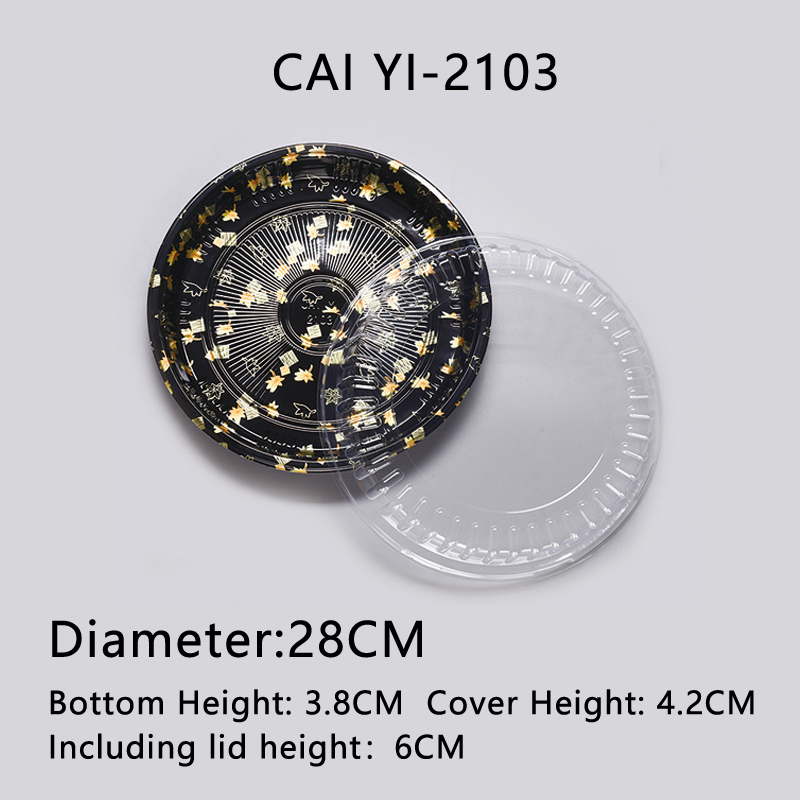 Multi Size Round Sushi Box with Anti-Fog Lid Take out Plastic Food Packaging Container