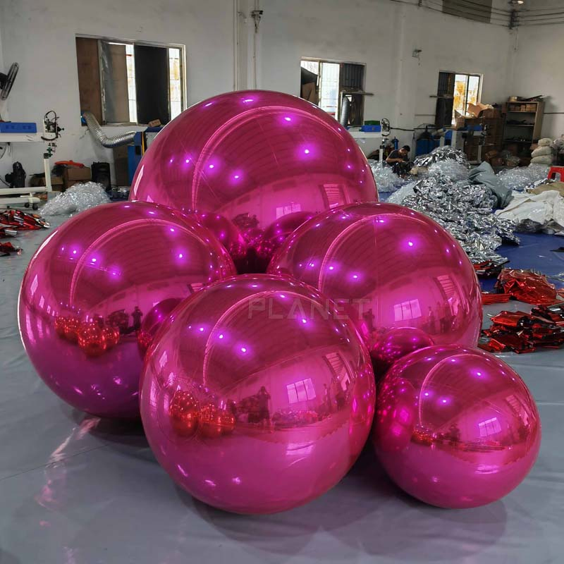 Wholesales Reusable Decorative Pink Inflatable Mirror Balloon for Party and Event