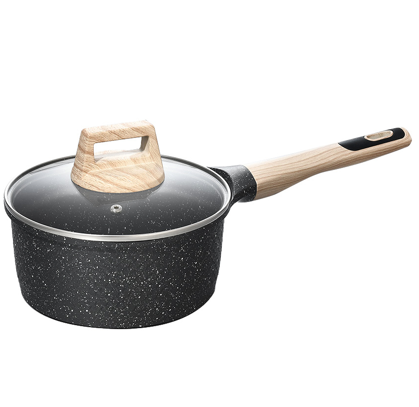 Алюминиевая сотейник с керамическим покрытием и силиконовой крышкой