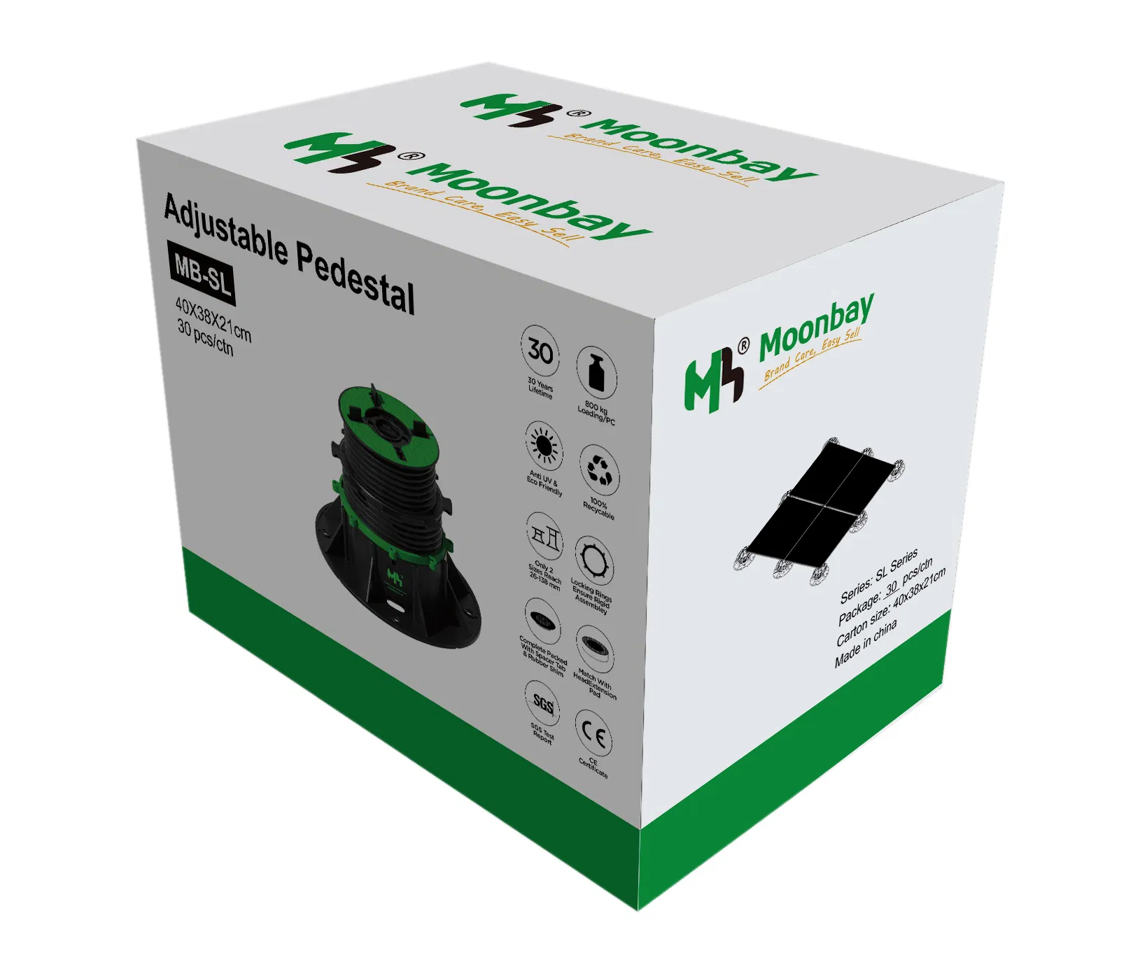 Self Leveling Floor Support Plastic Tile Pedestal for Raised Floor Support System