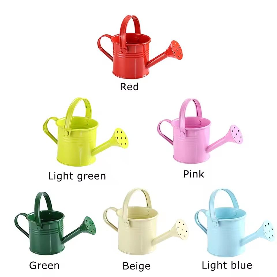 Metal Watering Can Garden Flower Kettle Mini Small Water Spraying Pot Sprinkler with Large Capacity for Kids Adult