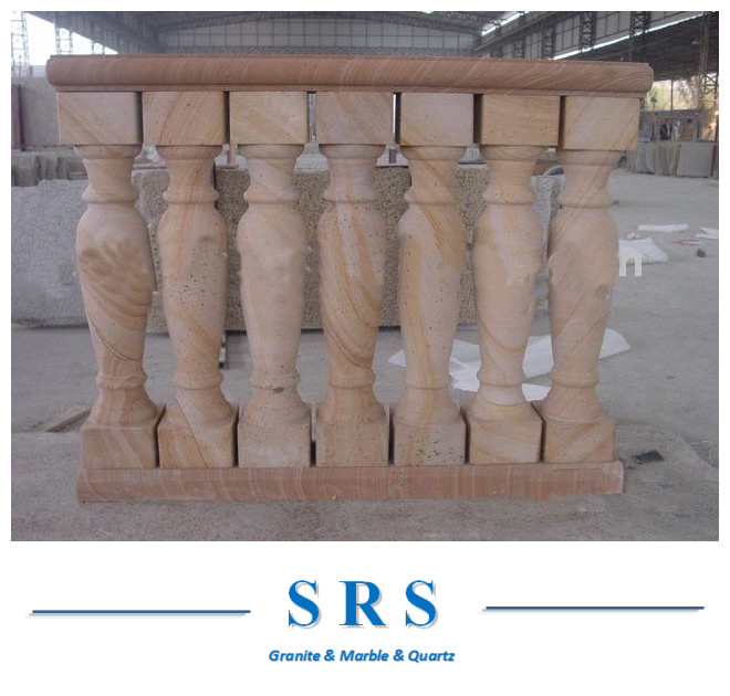 Customized White Natural Stone Baluster for Indoor Outdoor Railing