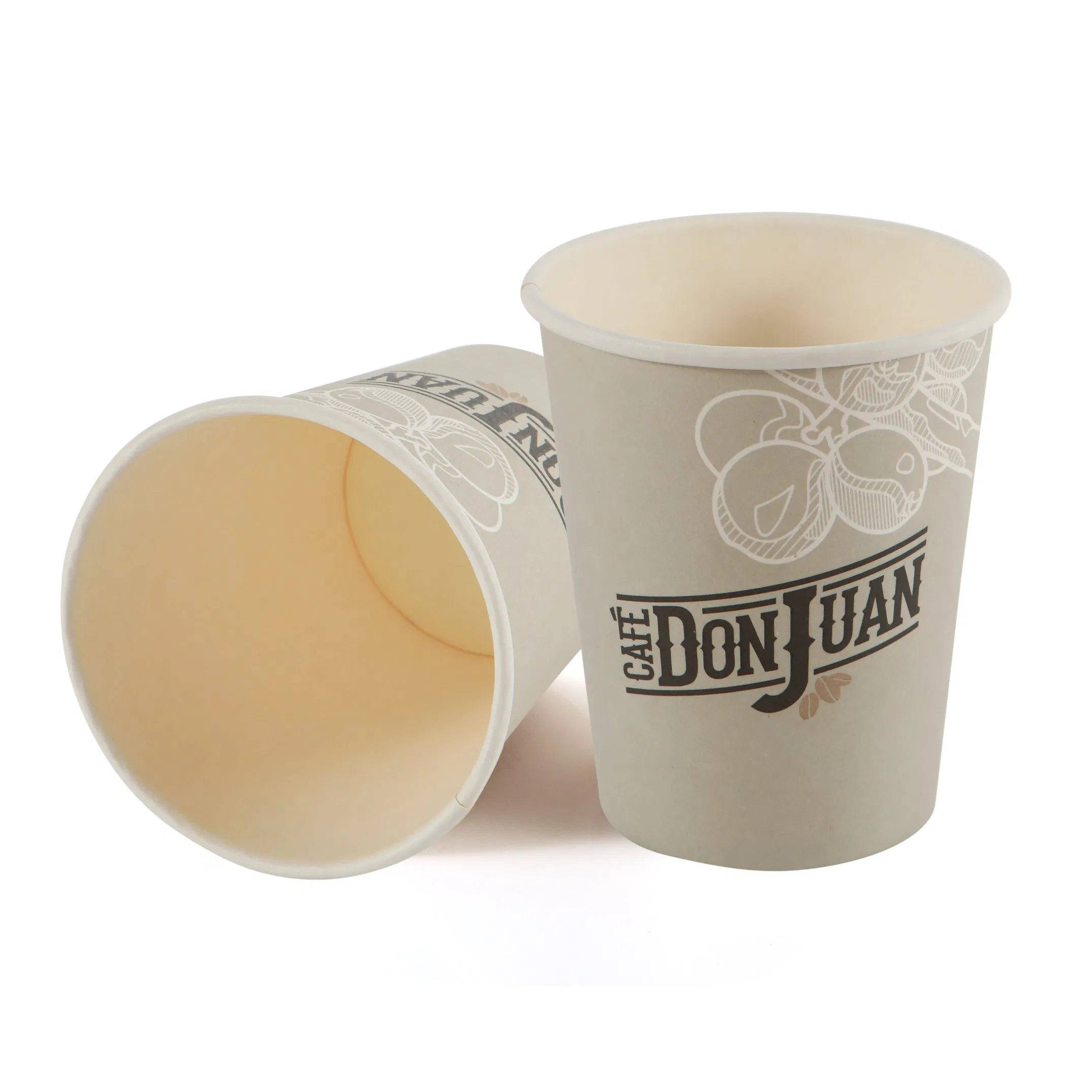 Eco-Friendly Embossed Paper Cups Bio-Degradable Disposable Hot &amp; Cold Drinks Coffee Cups