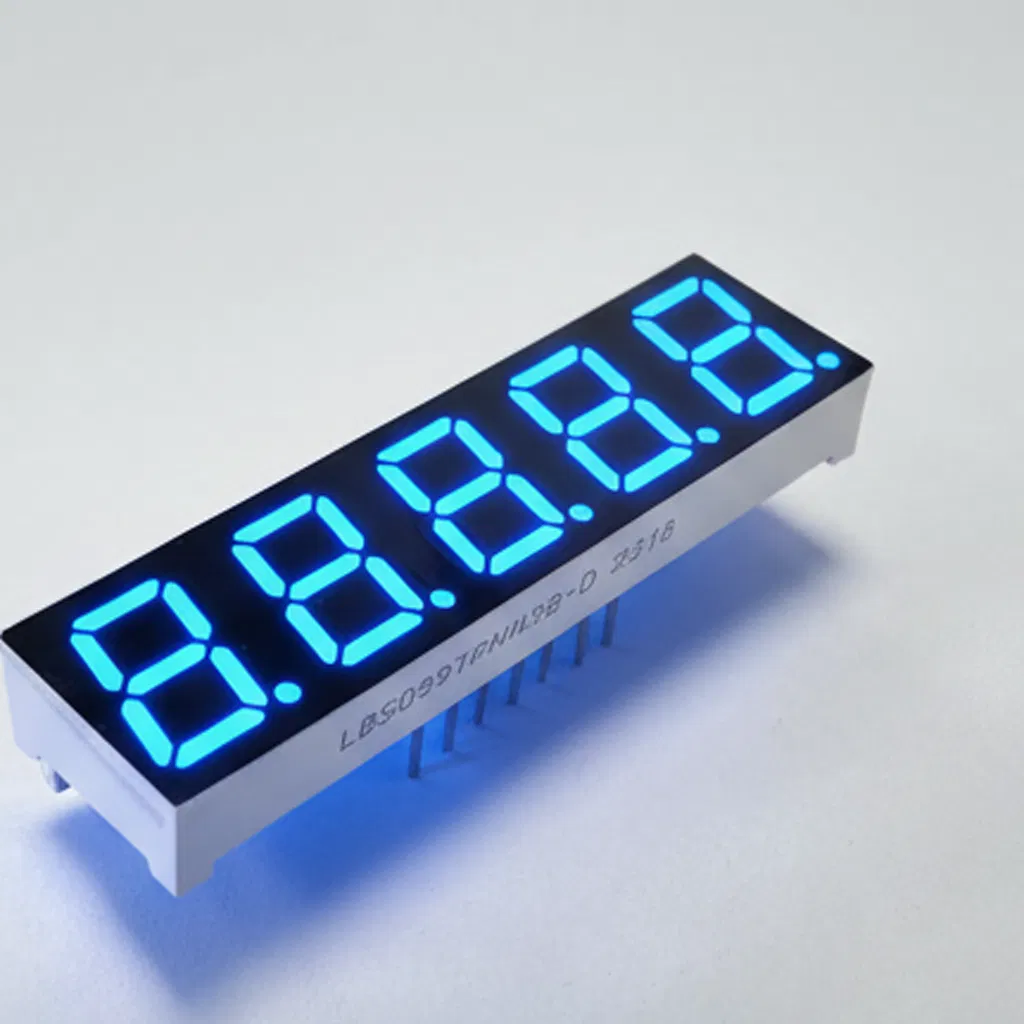 0.39" 5-Digit Blue 7-Segment LED Display, Common Cathode