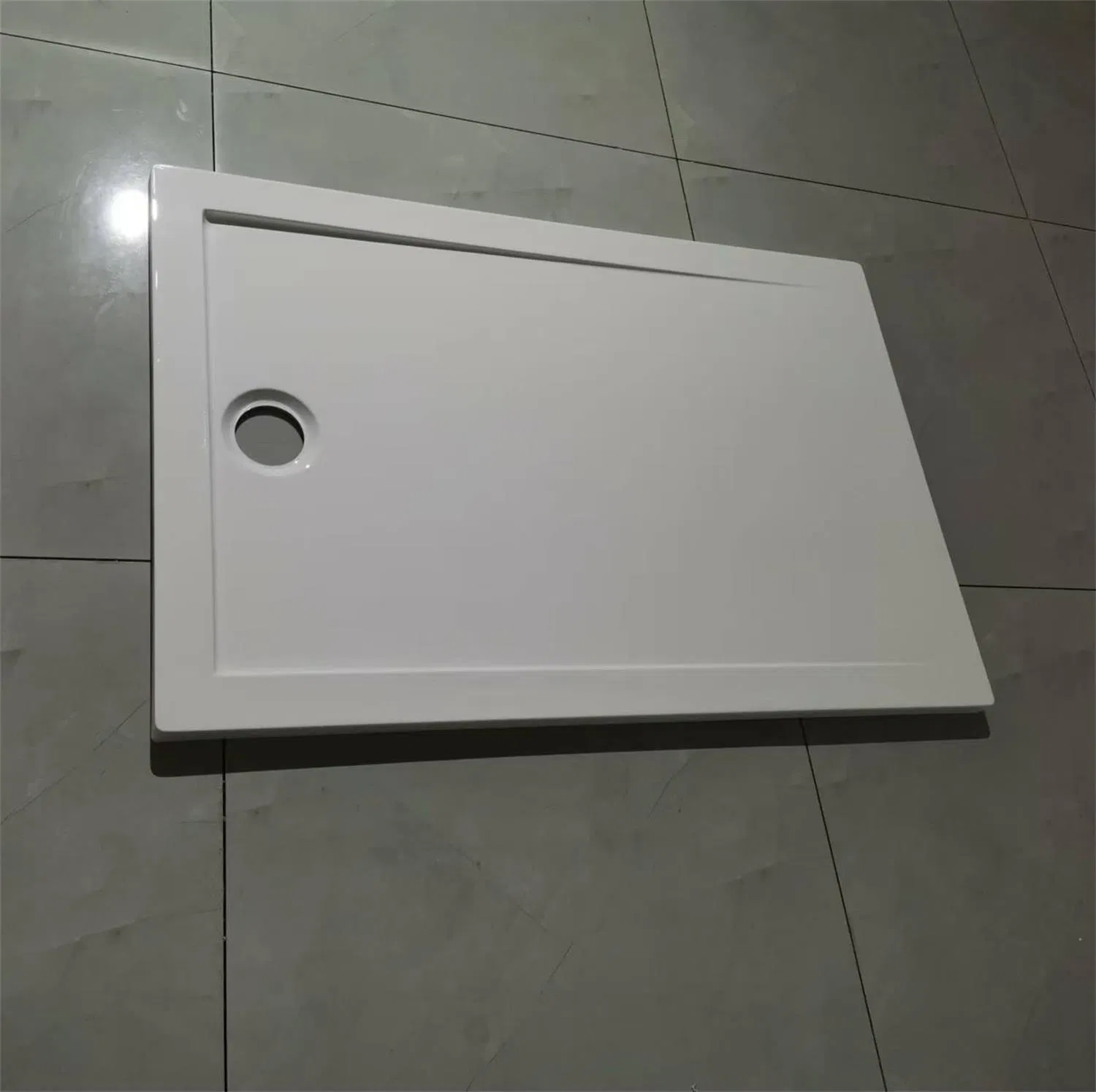 Rectangular White Acrylic Shower Base Tray