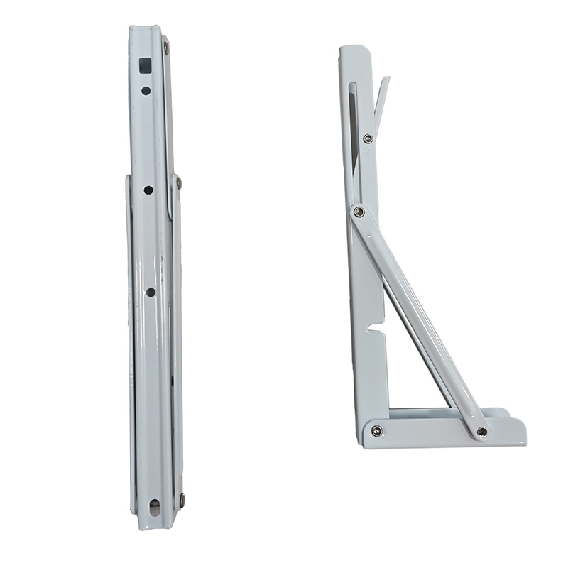 Adjustable White Steel L Angle 90 Degree Triangle Wall Mounting Metal Collapsible Shelf Bracket