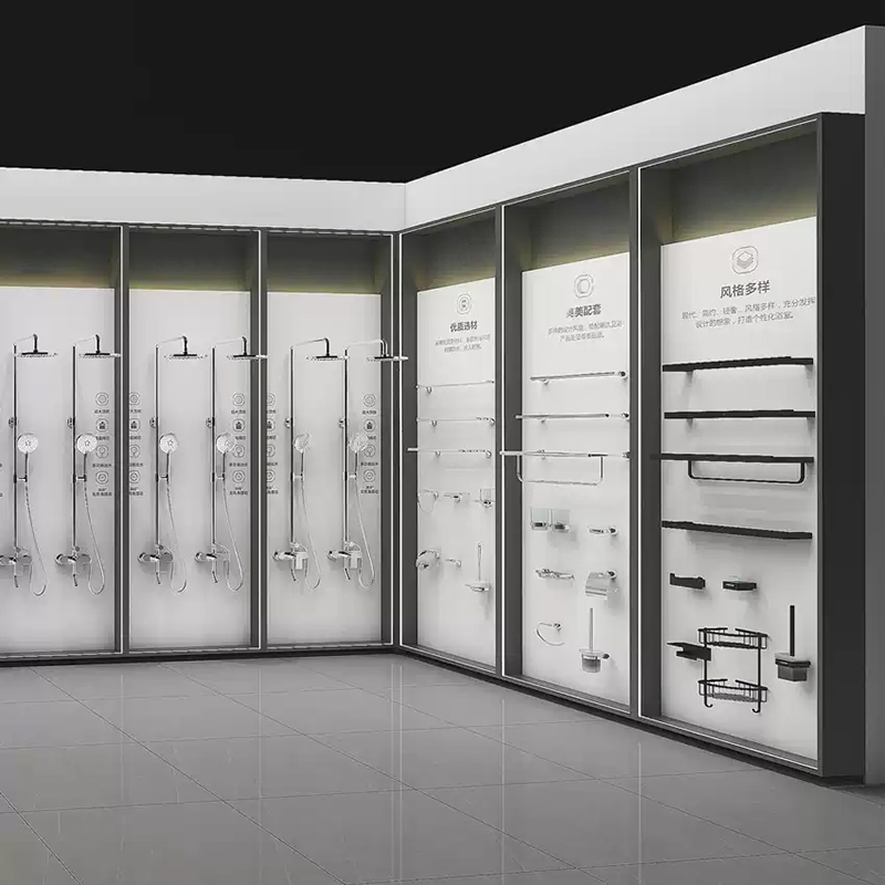 Basin and Kitchen Water Tap Faucet Display Rack Slatwall Hanger Rack for 3 Faucets