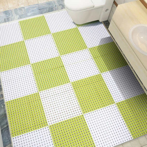 PVC Round Hole Enironmental Protection Tasteles Kitchen Non-Slip Ingterlocking Floor Tile, PVC Swimming Pool, Toilet Drainage Ingterlocking Floor Mat