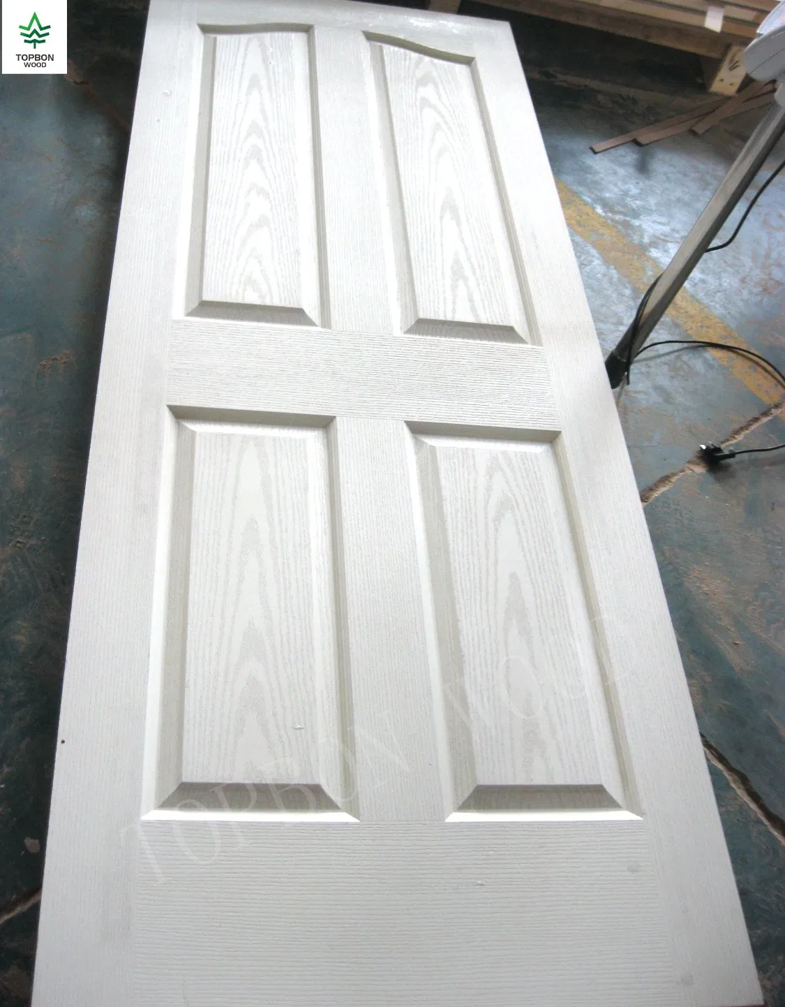 Modern Design White Primer HDF 6 Panel Interior Hollow Core Moulded Doors