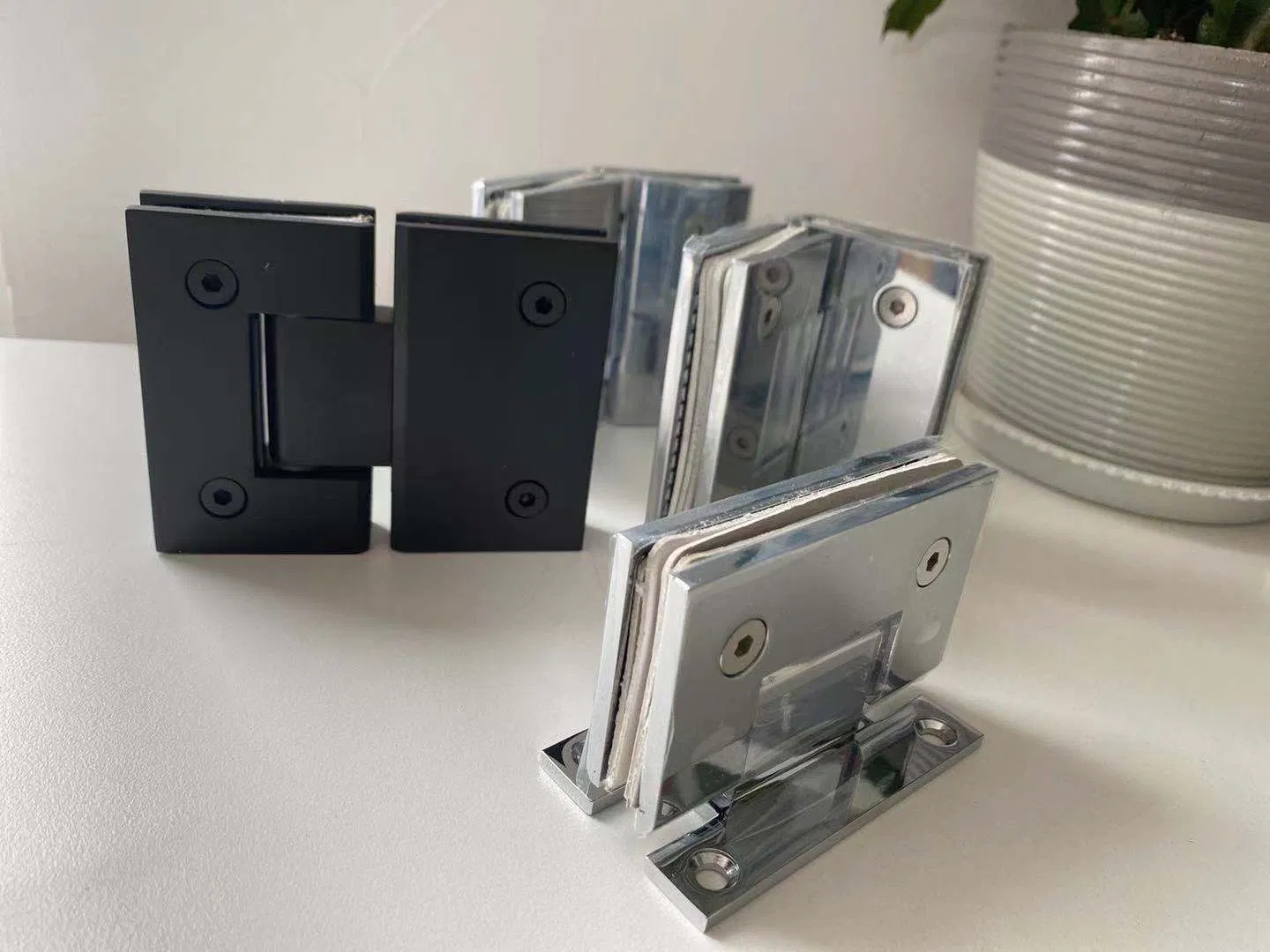 Stainless Steel H Back Plate Wall Mount Shower Hinge