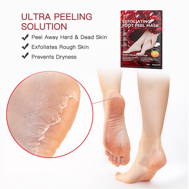 Beauty Cosmetics Skin Care Moisturizing Treatment Peach Kernel Exfoliating Foot Peel Mask