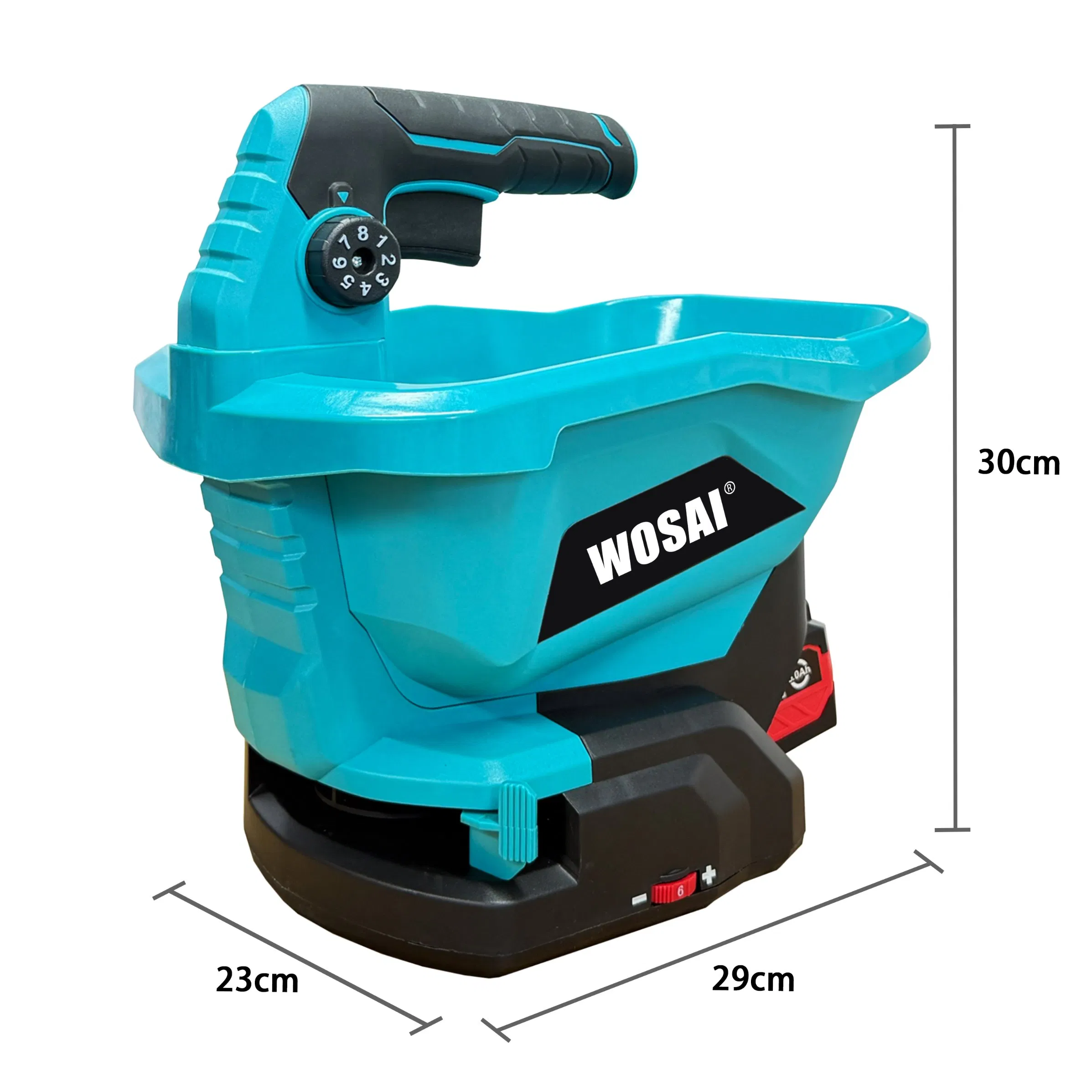 Wosai Cordless Handheld Broadcast Electric Salt and Seed Spreader for Driveways