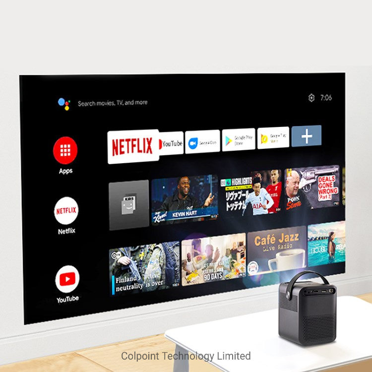 Hakomini Pl3 1080P HD Durable Movie Projector TV 2GB+8GB Android 10.0 200ans Home Theater with Dolby Sound EU Plug