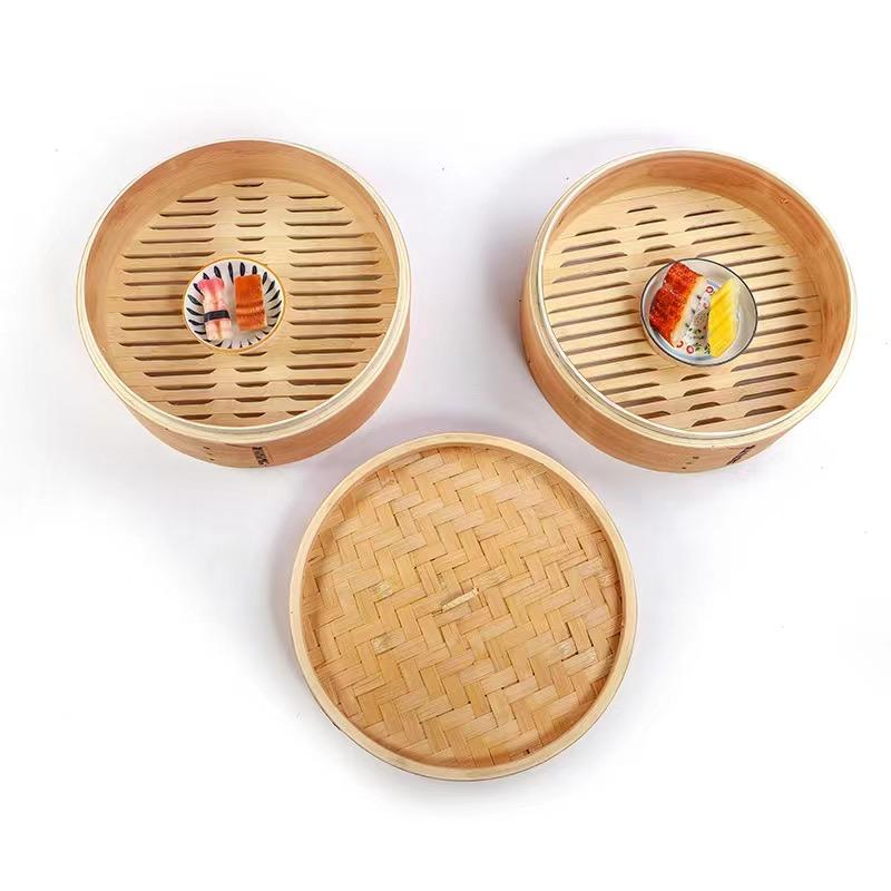 Wholesale Handle Bamboo Food Steamer Non Stick Dumpling Set Dumpling Bamboo Steamer