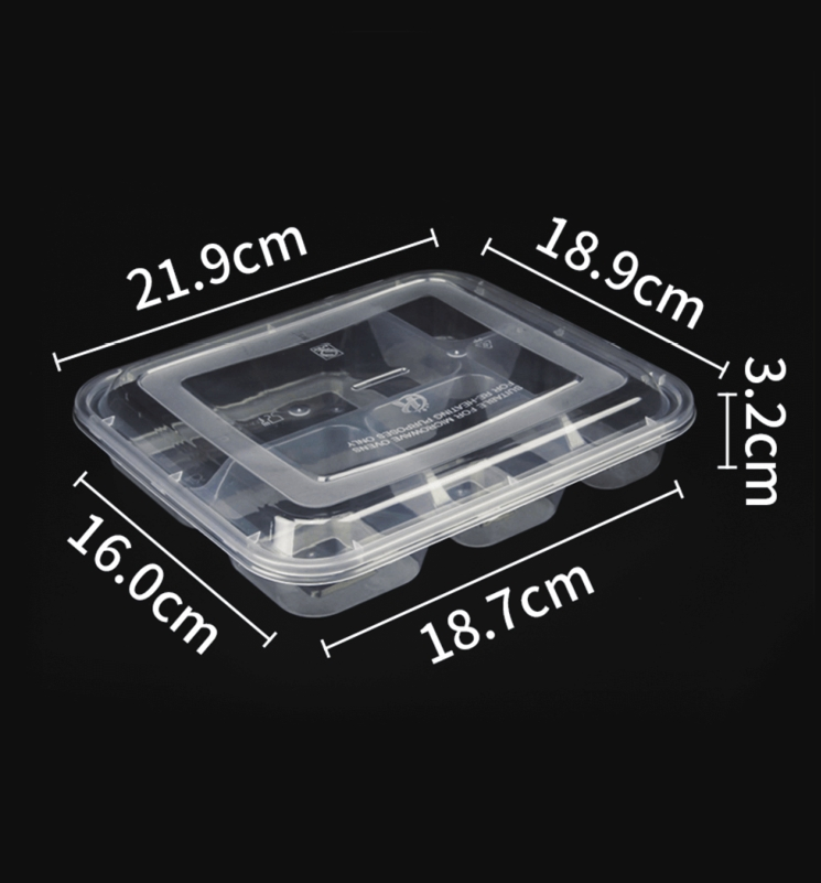 Disposable Food Box 21oz, Plastic Storage Container with Lids, Square Food Meal Prep Box Bento to Go for Gym Office Microwave