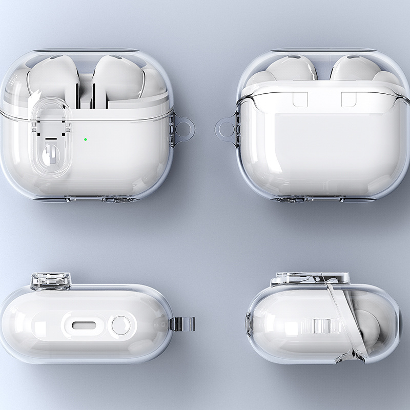 Hot Selling for Samsung Galaxy Buds 3 PRO Transparent Earphone Case TPU PC Cover Antidrop Antiyellowing Headphone Protection