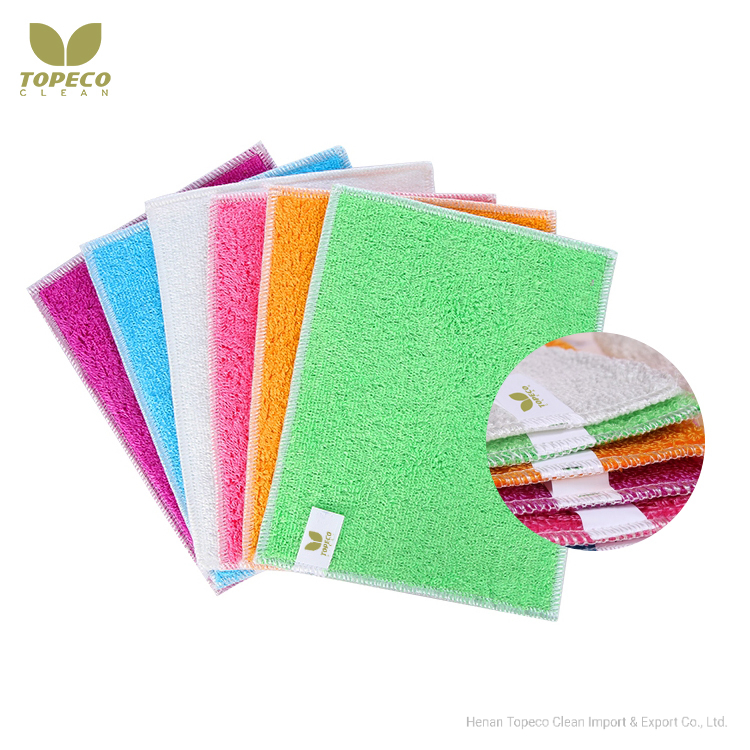 Topeco Kitchen Cleaning Dish Towel Bamboo Fiber Cloth