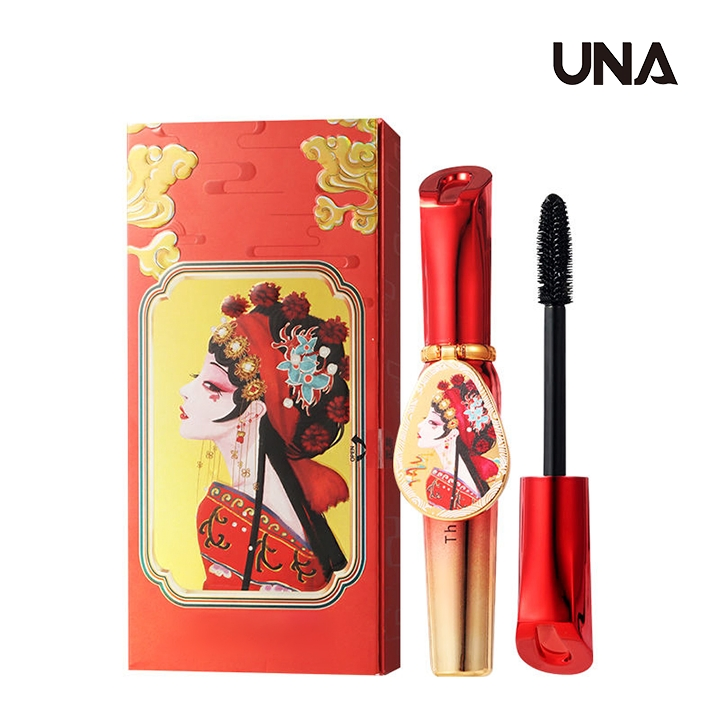 Natural Lengthening Eye Black Gel Smooth Waterproof and Non Smudging Thick Long Curly with Makeup Mirror