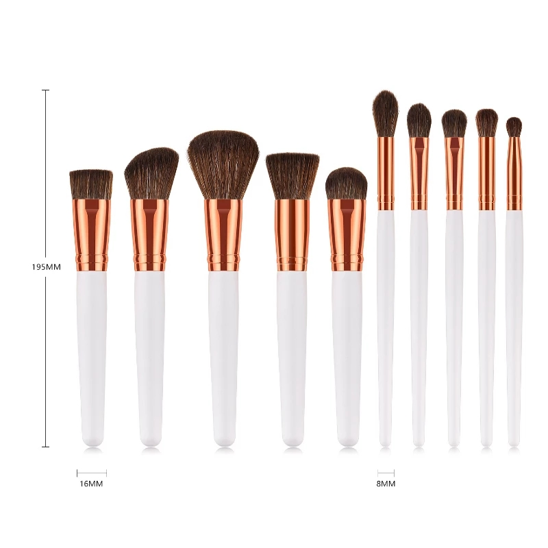 10PCS Marble Makeup Brush Set Custom Logo Private Label Powder Brushes