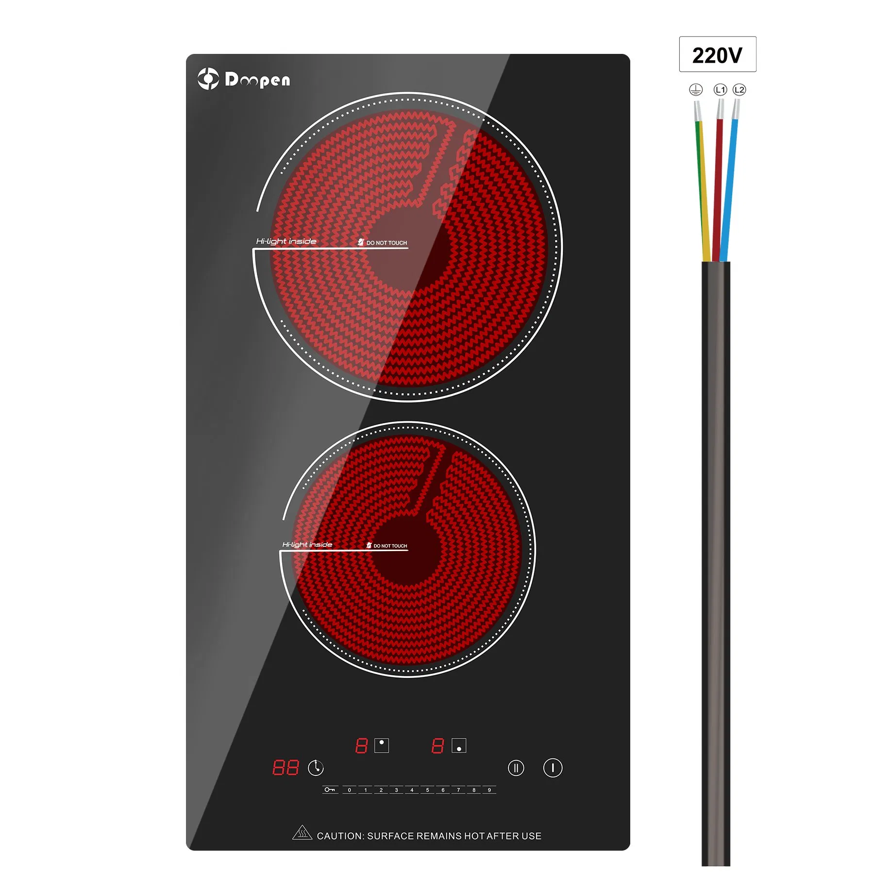 2025 New Trend Electric Cooktop 2 Burner Ceramic Hob Radiant Built-in 2 Burner Infrared Cooker