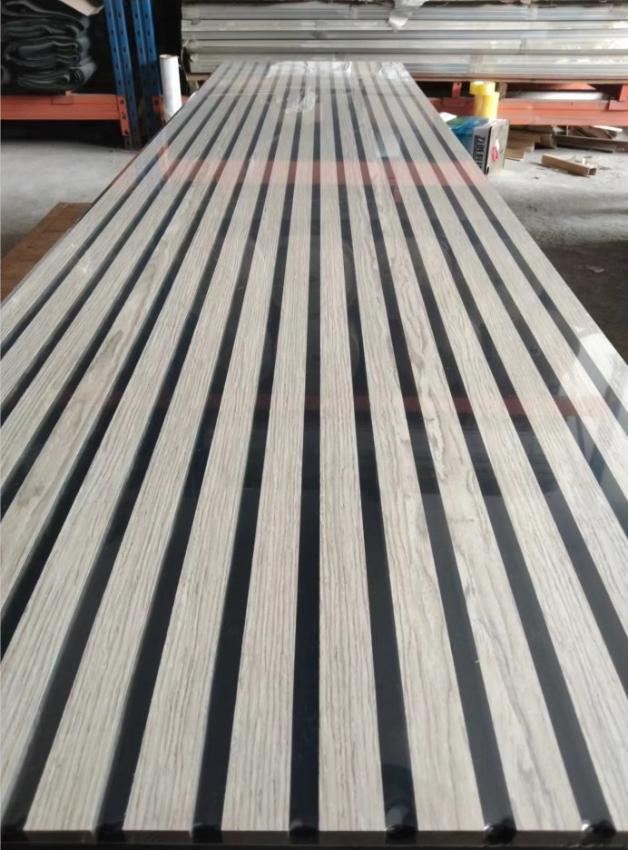 High Density Soundproof Fire Retardant Studio Slat Melamine Wood Wall Acoustic Panel