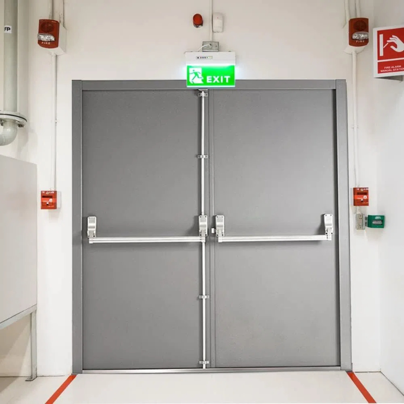 CE Certificate Fire Rated Metal Door with Panic Bar